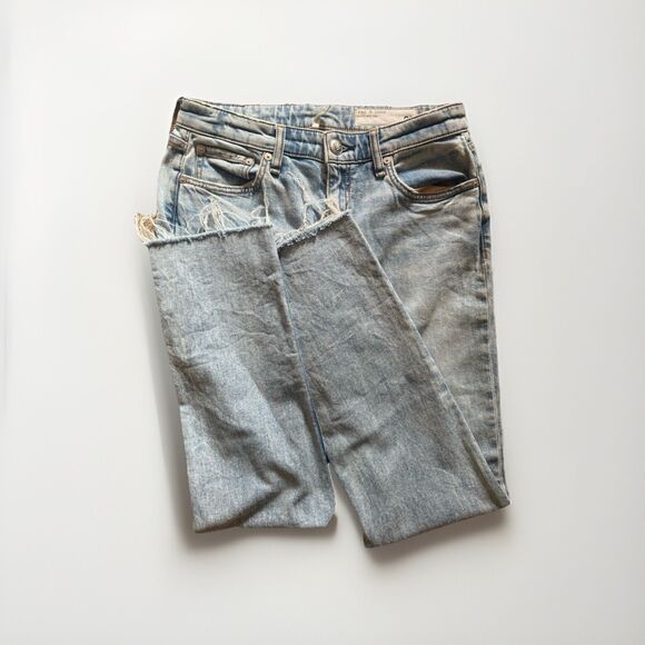 Rag & Bone Dre Jeans Womens 25 Low Rise Slim Boyfriend Slouchy Distressed Denim - Picture 1 of 11